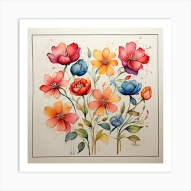 Watercolor Flowers Art Print