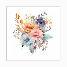 Watercolor Flowers 2 Art Print