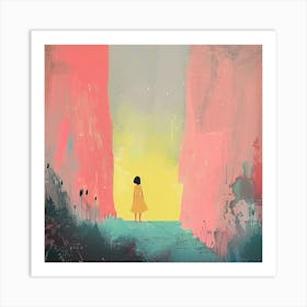 Girl In A Pink Dress 2 Art Print