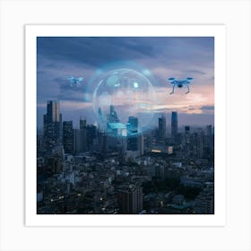 Drones In The Sky Art Print