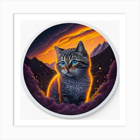 Cat Colored Sky (103) Art Print