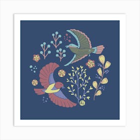 Joyful Song [navy blue] Art Print