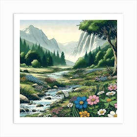 Serene And Peaceful Meadow 10 Art Print