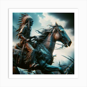 Cherokee On Horseback Art Print