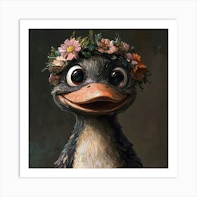 Penguin With Flower Crown 5 Poster