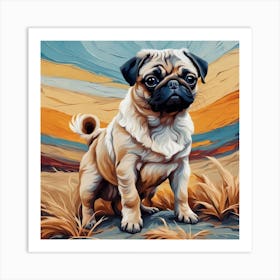 Pug Painting Art Print