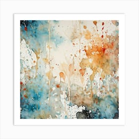 Artistic Grunge Pattern Stands Out In A Retro Watercolor Paint Stained Hues Merging And Contrasting (2) 2 Art Print