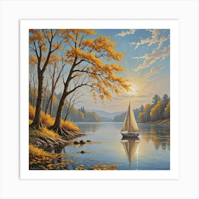 Sailboat On The Lake Art Print