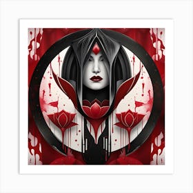 Symbiosis Gothic Japanese texture monochromatic Art Print