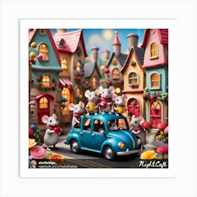 Nightlife Of Mice Art Print