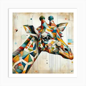 Geometric Giraffe 2 Art Print