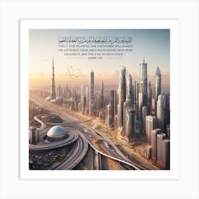 Dubai Skyline Art Print