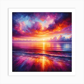 Sunset On The Beach 20 Art Print