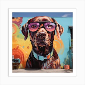 Dog In Sunglasses 4 Art Print