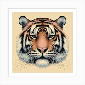 Tiger Head in pastel Art Print