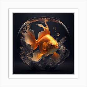 Goldfish In A Bowl Art Print