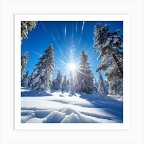 Crystal Clear Ice Clings To The Pine Trees Under A Vibrant Radiant Sun In A Wintry Wonderland Ext (1) 2 Art Print