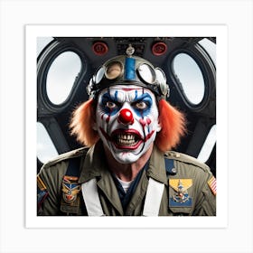 74 Military Airplane Pilot Like A Horror Clown Art Print
