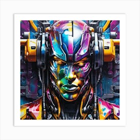 Robot Head Art Print