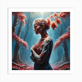 Woman In A Forest 1 Art Print