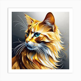 Golden Cat 19 Art Print