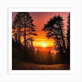 Sunset In The Mountains 76 Art Print