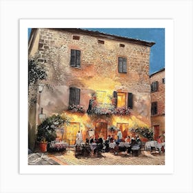 Dinner in a Quiet Alley Art Print