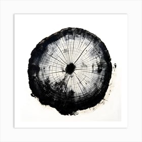 Tree Rings Abstraction in Black and White No. 1 Art Print