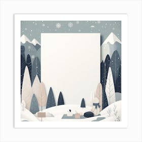 Winter Landscape With A White Board Art Print