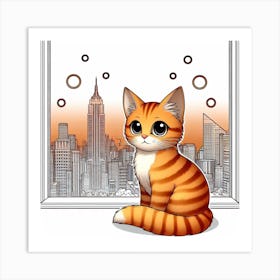 Orange cat 2 Art Print