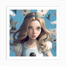 Alice In Wonderland Surreal Square Art Print