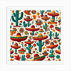 Mexican Seamless Pattern 1 Art Print