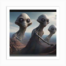 Aliens In The Desert Art Print