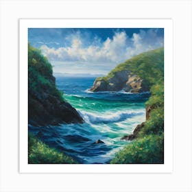 Cliffs And Waves Art Print