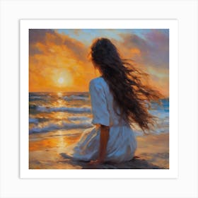 Sunset Girl Art Print