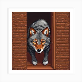 Pixel Wolf 3 Art Print