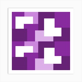 Purple Abstract Square Tiles Art Print