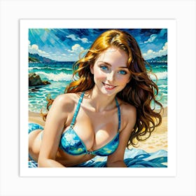 Girl In A Bikini ghj 1 Art Print