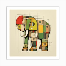 Abstract Elephant Art Print