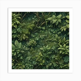 Ferns Wallpaper Art Print