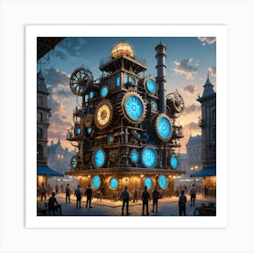 Steampunk Clock Tower Art Print