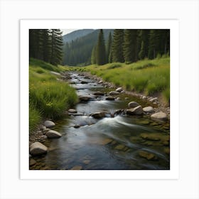 Stream In The Mountains 1 Art Print