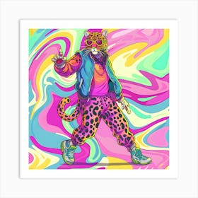 Psychedelic Leopard Art Print