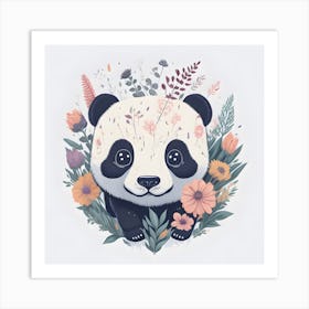 Floral Panda (1) Art Print