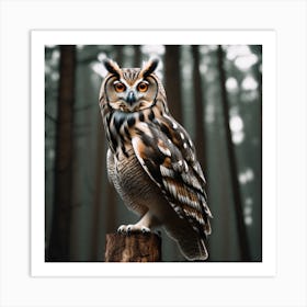 Owl In The Forest 13 Art Print