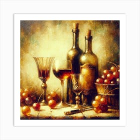 Wine And Grapes Art Print