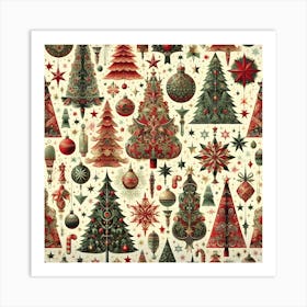 Christmas Trees Decoration Art Print