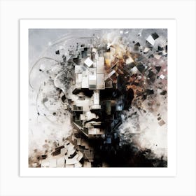 Abstract Portrait Of A Man Art Print