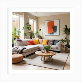 Living Room With Plants 2 Art Print