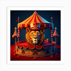 Ringmaster Lion Big Top Circus Art Print